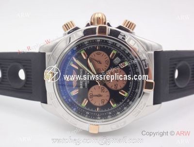 Breitling Chronomat B01 44mm Rose Gold Chronograph Black Rubber Band