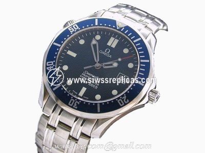 Omega Replica Watches James Bond For Dale Omega Seamaster Blue Dial Automatic Watch