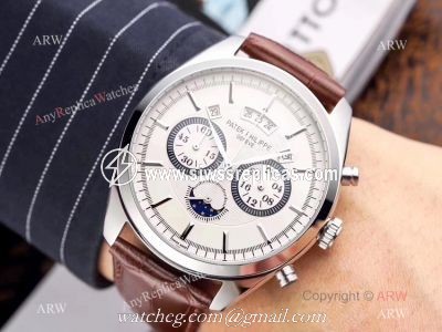 New Patek Philippe Grand Complication Moon Watch Brown Leather Band