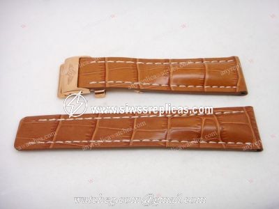 Replica Breitling Brown Real Leather Band with Silver Clasp 24-20 110 mm