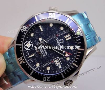 Omega 007 Watch Replica James Bond Blue 007 Face Automatic 40mm