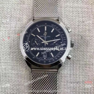 Breitling Stainless Steel Transocean Black Dial Watch Buy Knockoff
