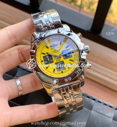 Best Quality Copy Breitling Chronomat 01 Watches Yellow Dial 43mm