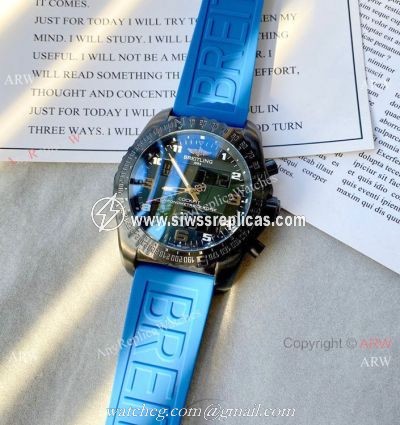 Copy Breitling Cockpit B50 Blue Rubber Strap Watches 46mm