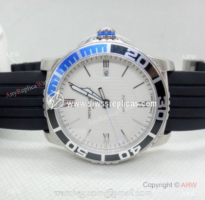 Clone Patek Philippe Geneve SS Black Blue Bezel Watch Automatic Movement