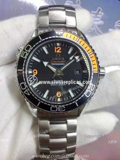 Low Prcie Omega Watch Replica Seamaster with Black Orange Bezel