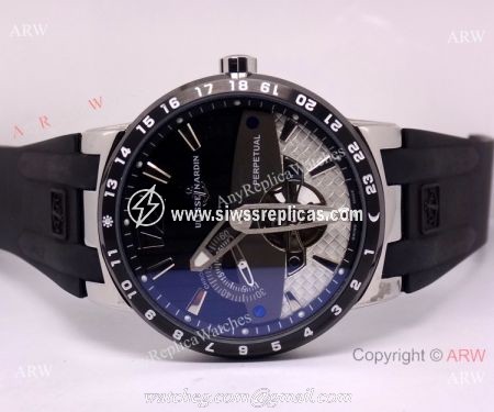 High Quality Ulysse Nardin Perpetual Black Rubber watch Copy