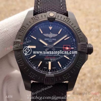 Swiss Breitling Super Avenger Watch 2824 Movement Solid Black Replica