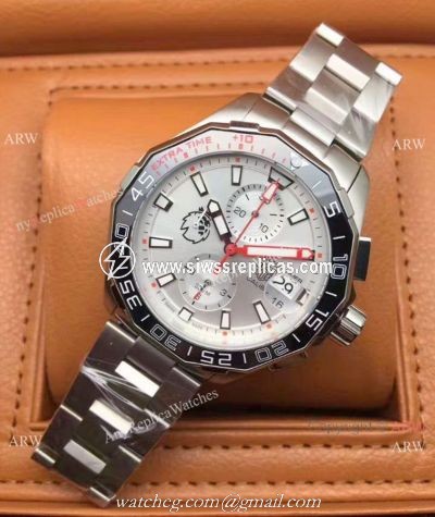 Copy Tag Heuer Match Timer Silver Dial Chronograph Quartz Movement Watch