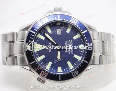 Seamaster Omega James Bond Watch Replica SS Blue Face Automatic Mens Watch