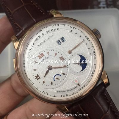 A.Lange Sohne Glashutte Doppelfederhaus Moon phase Copy watch Rose Gold