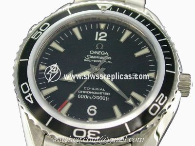Replica Omega Seamaster Planet Ocean Watch Stainless Steel Black Dial 43mm