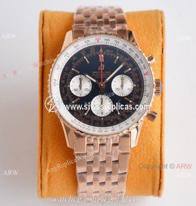 Super Clone Breitling Rose Gold Navitimer 01 Watch Valjoux7750 Movement