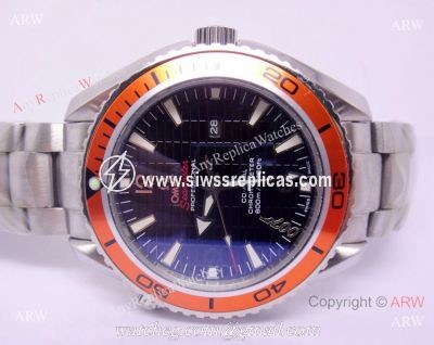 Replica Omega Watches Seamaster Planet Ocean 007 Watch with Orange Bezel