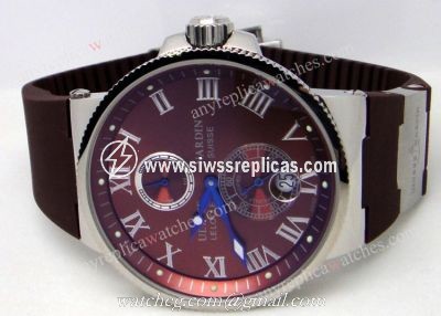 Ulysse Nardin Brown /Brown Rubber High Quality Replica Watch