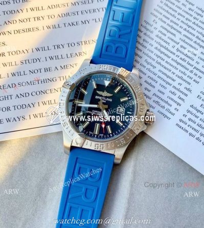 Replica Breitling Avenger Automatic 44mm Watch Blue Rubber Strap