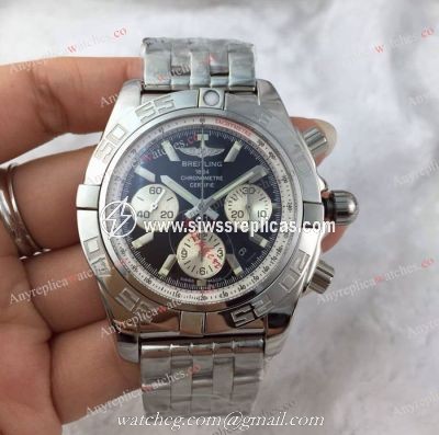 Swiss Replica Breitling Chronomat 44 Watch SS Black Chronograph 7750 Automatic