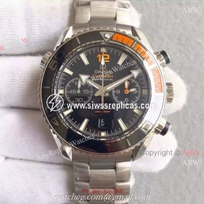 (OM)Swiss Replica Omega Seamaster 600m Master Black Orange Bezel Watch