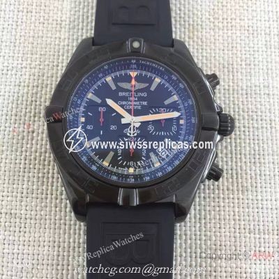 Copy Breitling Chronomat B01 Black Case RUBBER Strap Men Watch