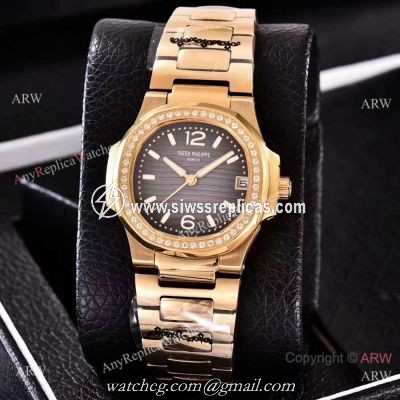 Swiss Quality Patek Philippe Nautilus Womens Watch Gold and Diamond
