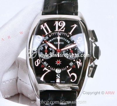 Franck Muller Mariner Chronograph Mens Watch SS Black Dial