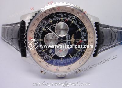 Breitling Navitimer 01 Black Chronograph Black Leather Replica Watch