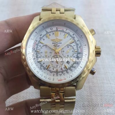 Replica Breitling Bentley Motors White Dial Yellow Gold AAA Quality