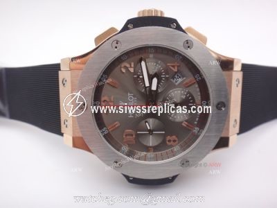 Swiss Grade 7750 Hublot Big Bang Cappuccino Rose Gold Grey Dial Replica Watches