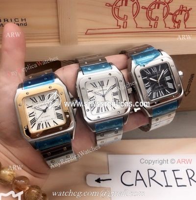 Copy Cartier Santos Mens Watch Stainless Steel or Two Tone