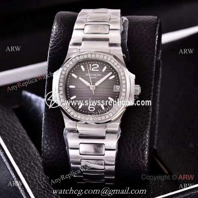 Best Copy Nautilus Patek Philippe Gray Face Watch Ladies Swiss Quality