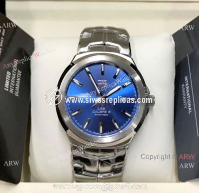 2018 Replica Tag heuer Link Calibre 5 Watch Stainless Steel Blue Dial