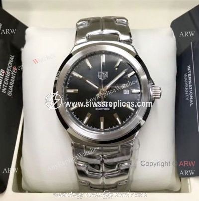 Replica TAG Heuer Link Calibre 5 Stainless Steel Case Black Dial Watch