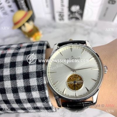 New Copy Jaeger-LeCoultre Master Ultra Thin Tourbillon Watch Silver Dial