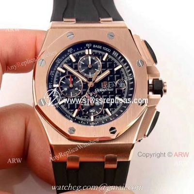 Japan Grade Audemars Piguet Royal Oak Offshore Replica Wristwatch Rose Gold Black Rubber