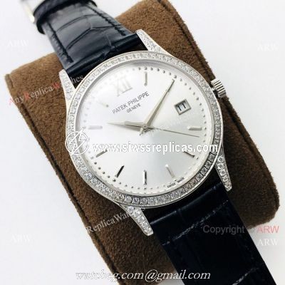 Super Clone Patek Philippe Calatrava PFF V2 Automatic Wrist SS Diamond Bezel