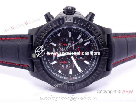 Replica Breitling Watch: Chronometre Certifie 1000m Black &038; Red Chronograph