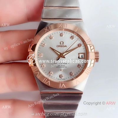 Omega Constellation Co-Axial 38mm Two Tone Rose Gold Watch VSF Asia 8500