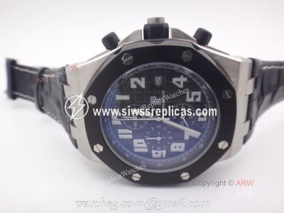 Replica Audemars Piguet Watches For Sale Royal Oak Offshore Black Leather Band Watch