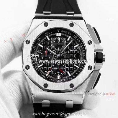 Royal Oak Offshore Audemars Piguet Knock off Watch Rubber Strap Black Dial