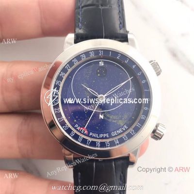 Swiss Replica Patek Philippe 6102P Sky Moon Celestial Stainless Steel Watch