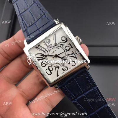 Franck Muller Master Square SS Blue Leather Copy Watch