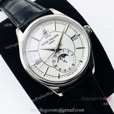 Patek Philippe Replica Annual Calendar White Dial Watch Swiss Cal324