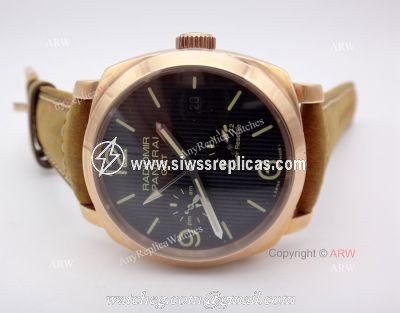 Copy Radiomir Panerai GMT Power Reserve Watch Rose Gold Case