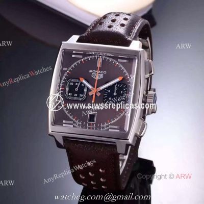Tag Heuer Monaco Quartz Calibre 12 Watch SS Brown Dial 44mm