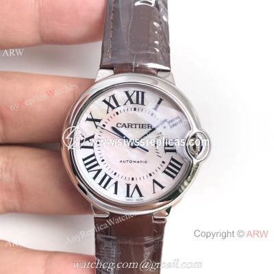 Swiss Grade Copy Ballon Bleu de Cartier Pink MOP Dial Watch