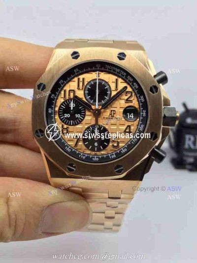 Knockoff Audemars Piguet Rose Gold Watch / Rose Gold Dial Swiss Grade