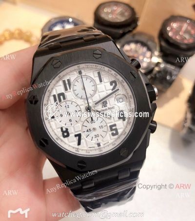 Solid Black Audemars Piguet Royal Oak Offshore Replica Watches Chronograph Dial 42mm