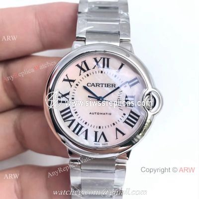 Swiss Grade Copy Cartier Pink Mother of Pearl Watch 2018 Newest