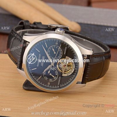 Fake Jaeger-LeCoultre Perpetual Calendar 42mm Watch SS Black Dial
