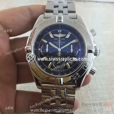Breitling Chronomat B01 Stainless Steel Black Face Replica Watch